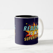 Tasse 2 Couleurs La lecture de bande dessinée amusante est ma super (Devant droit)