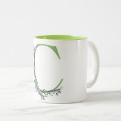 Tasse 2 Couleurs La lettre C Lavender Eucalyptus monogrammed (Devant droit)