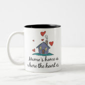 Tasse 2 Couleurs La maison de Mamo est où le coeur est (Gauche)