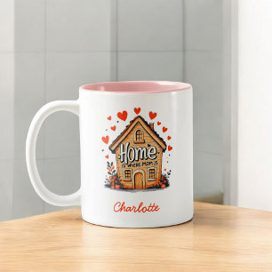 Tasse 2 Couleurs La maison où maman est   Fête des mères sentimenta