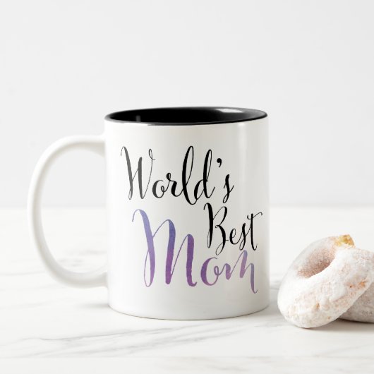 Tasse 2 Couleurs La meilleure conception (pourpre) de la maman du (Avec donut)