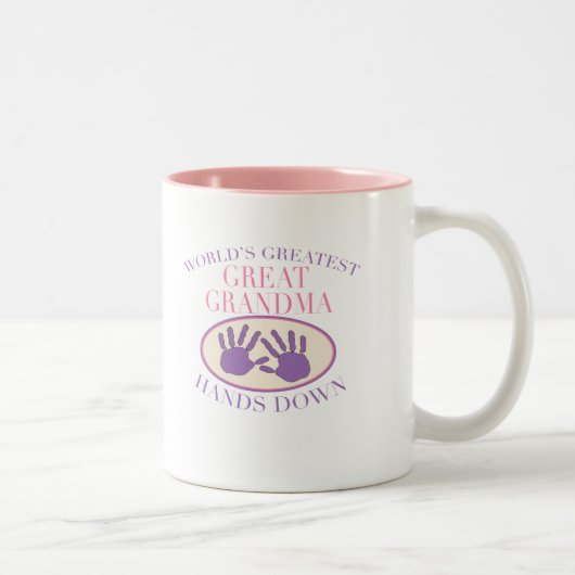 Tasse 2 Couleurs La meilleure grande grand-maman remet vers le bas (Droit)