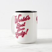 Tasse 2 Couleurs 'La meilleure patronne du monde' (Devant gauche)