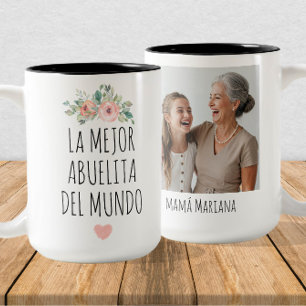 Tasse 2 Couleurs La mejor abuelita del mundo - Photo personnalisée 