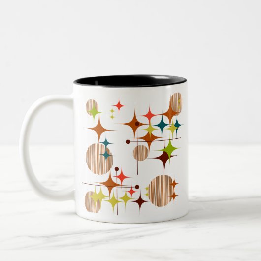 Tasse 2 Couleurs La moitié du siècle Starbursts moderne et globes (Gauche)
