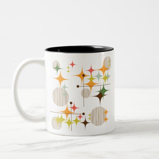 Tasse 2 Couleurs La moitié du siècle Starbursts moderne et globes (Gauche)