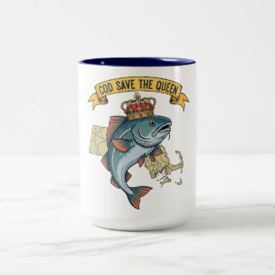 Tasse 2 Couleurs La morue sauve la reine