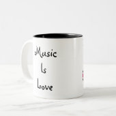 Tasse 2 Couleurs La musique est amour (Devant gauche)