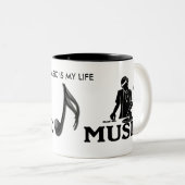 Tasse 2 Couleurs La musique est ma vie (Devant droit)