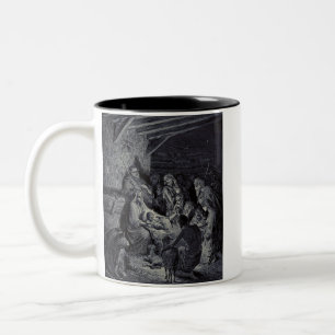 Tasse 2 Couleurs La Nativité par Gustave Doré Encre victorienne de 