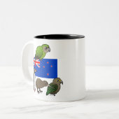 Tasse 2 Couleurs La Nouvelle Zélande Birdorables (Devant gauche)