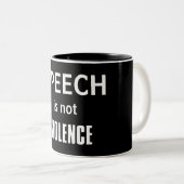 Tasse 2 Couleurs La parole n'est pas la violence (Devant droit)