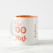 Tasse 2 Couleurs La Parties scintillant Orange Boo Crew Personnalis (Devant gauche)