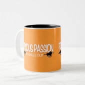 Tasse 2 Couleurs La passion de pression vont des boules attaquent - (Devant gauche)