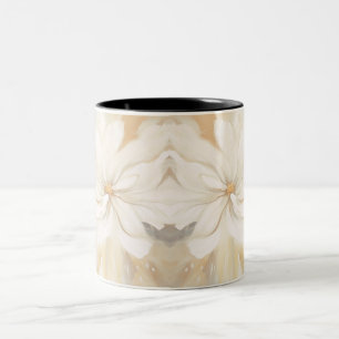 Tasse 2 Couleurs La peinture abstraite aux fleurs blanches.