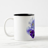 Tasse 2 Couleurs La pensée bleue fleurit les pensées florales de (Gauche)