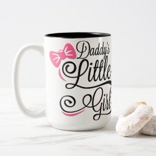 Tasse 2 Couleurs La petite fille à papa écriture arc en ciel rose