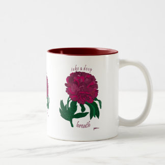 Tasse 2 Couleurs La pivoine rouge prennent une respiration profonde