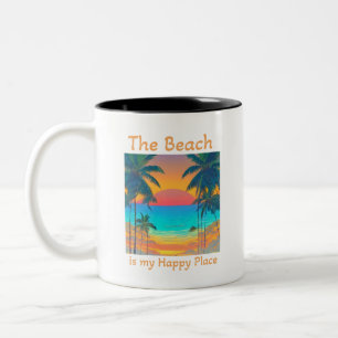 Tasse 2 Couleurs La plage est mon endroit heureux
