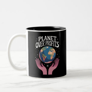 Tasse 2 Couleurs La planète avant les profits Le changement climati