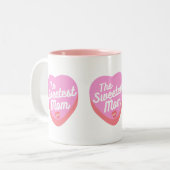 TASSE 2 COULEURS LA PLUS DOUCE MOM JAMAIS ROSE COEUR DE CANDÉ (Devant gauche)
