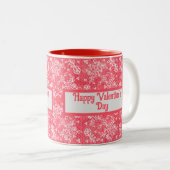 Tasse 2 Couleurs La plus grande maman-rouge Motif de dentelle Valen (Devant droit)
