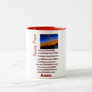 Tasse 2 Couleurs La prière de sérénité dans l'espace rouge