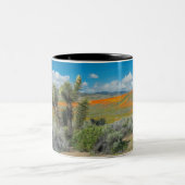 Tasse 2 Couleurs La réserve de coquelicots d'Antelope Valley (Centre)
