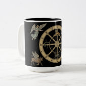Tasse 2 Couleurs La Roue de la Fortune Tarot (Devant gauche)