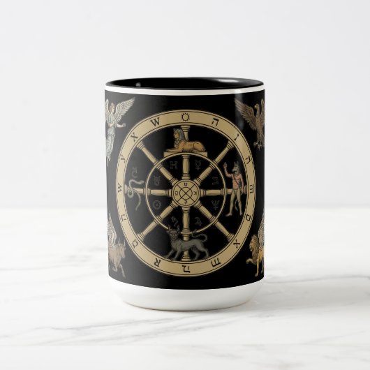 Tasse 2 Couleurs La Roue de la Fortune Tarot (Centre)