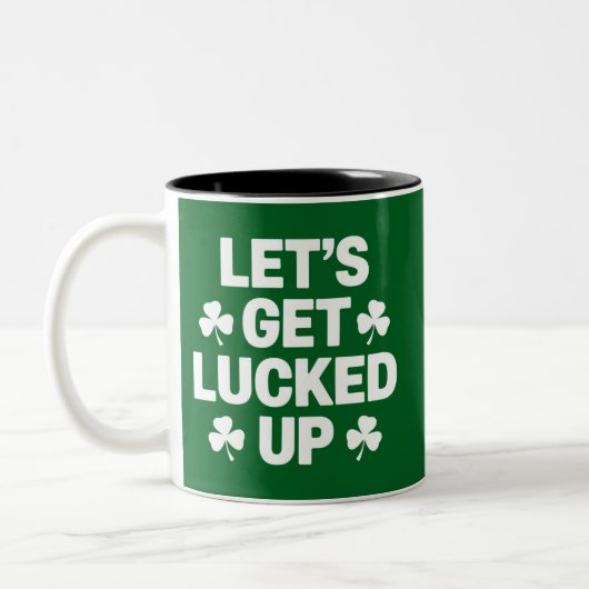 Tasse 2 Couleurs La Saint-Patrick Déchaînons la Chance Trèfle Irlan (Gauche)