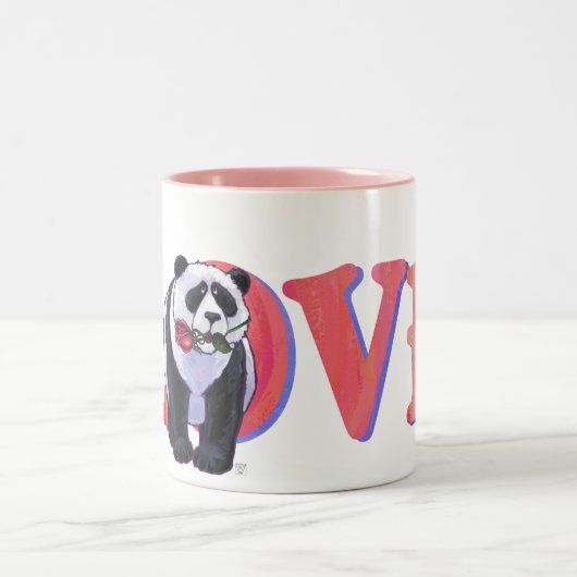 Tasse 2 Couleurs La Saint-Valentin de Panda Bear (Centre)
