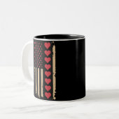 Tasse 2 Couleurs La Saint-Valentin Drapeaux américains Cœurs (Devant gauche)