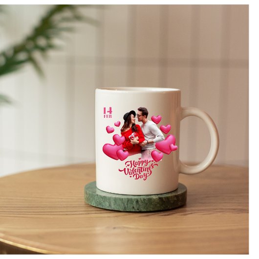 Tasse 2 Couleurs la Saint-Valentin moderne rose