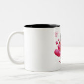 Tasse 2 Couleurs la Saint-Valentin moderne rose (Gauche)