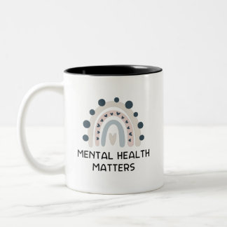 Tasse 2 Couleurs La santé mentale est importante - Boho Rainbow