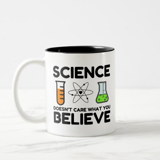 Tasse 2 Couleurs La science se fiche de ce que vous croyez (Gauche)