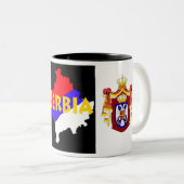 Tasse 2 Couleurs La Serbie/Kosovo (Devant droit)
