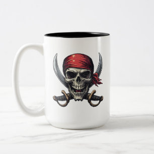 Tasse 2 Couleurs La taverne Sea Pirate - Crâne en os