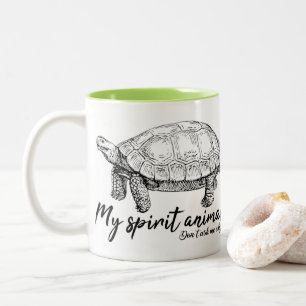 Tasse 2 Couleurs La tortue est mon animal d'esprit pour un ami lent