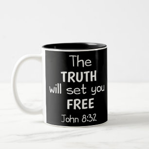 Tasse 2 Couleurs la vérité vous libérera john 8 32