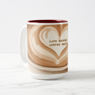 Tasse 2 Couleurs La vie arrive, le café aide