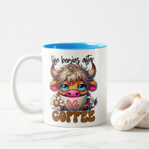 Tasse 2 Couleurs La vie commence après le café 