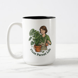 Tasse 2 Couleurs La vie de parent de plante Humour botanique drôle 