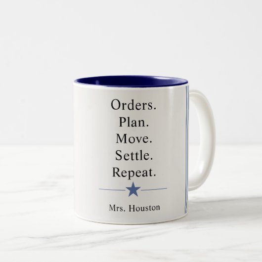 Tasse 2 Couleurs La vie drôle de conjoint militaire (Devant droit)