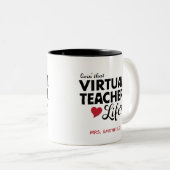 Tasse 2 Couleurs La vie d'un enseignant virtuel (Devant droit)