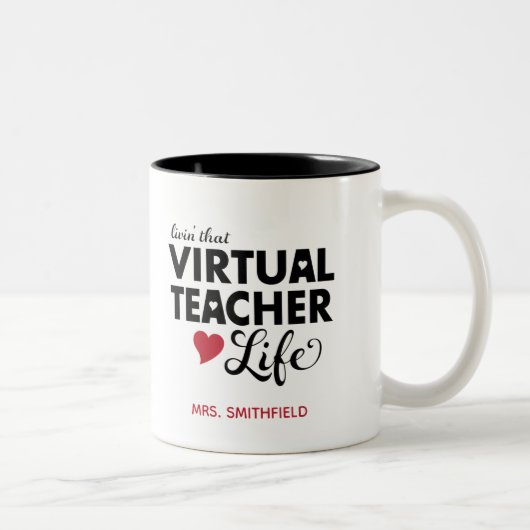 Tasse 2 Couleurs La vie d'un enseignant virtuel (Droit)