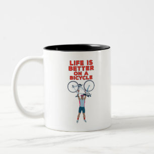 Tasse 2 Couleurs La vie est meilleure à bicyclette