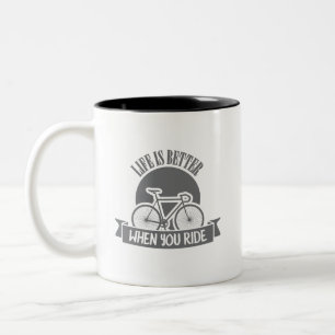 Tasse 2 Couleurs La vie est meilleure à vélo
