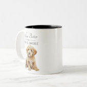 Tasse 2 Couleurs La vie est meilleure Golden Doodle (Devant gauche)